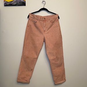 Pink corduroy mom jeans